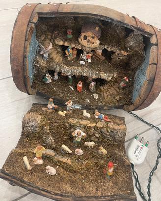 Presepe in botte di legno