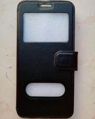 Cover Custodia nera a libro per Huawei P Smart