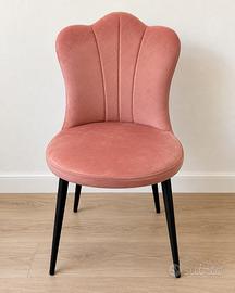 Sedia velluto rosa stile moderno