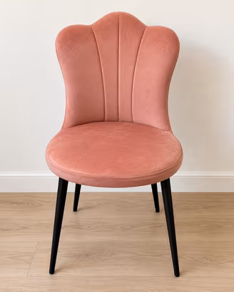 Sedia velluto rosa stile moderno