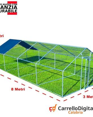 Recinto per Galline 3x8 m x h 2 m – 24 mq - blu