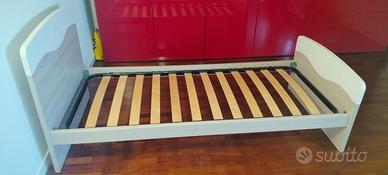 letti singoli 190x80 color rovere e bianco