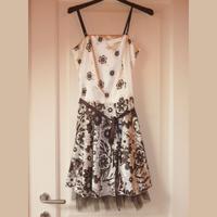 Vestito cerimonia midi in raso avorio Motivi t. 40