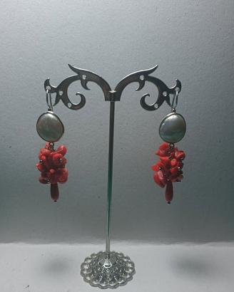 orecchini argento rodiato con perla naturale con c