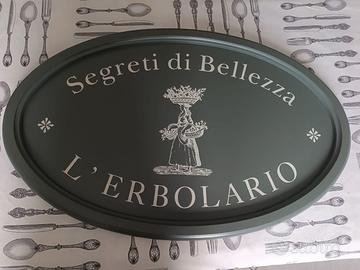 Decorazione ovale targa insegna L'Erbolario verde