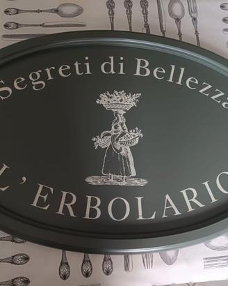 Decorazione ovale targa insegna L'Erbolario verde