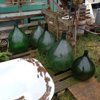 Vecchie Fiasche damigiane soffiate e stampate