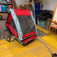 rimorchio bici per 2 bimbi