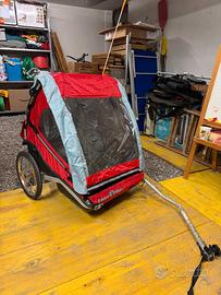 rimorchio bici per 2 bimbi