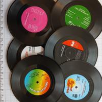 6 sottobicchieri stile disco vinile