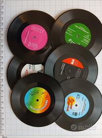 6 sottobicchieri stile disco vinile