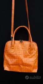 Borsa vintage italiana in vera pelle verniciata
