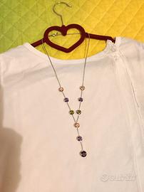 Collana acciaio con pietre