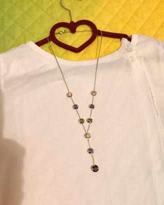 Collana acciaio con pietre