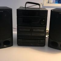 Impianto stereo Sony anni 90 con casse