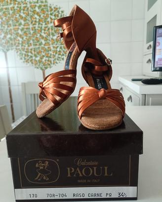 scarpe da ballo tg34,5 raso bronzo
