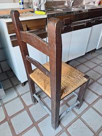 4 sedie con seduta impagliata
