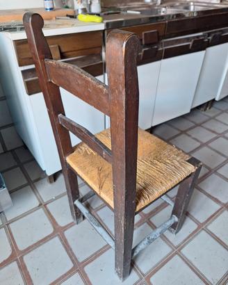4 sedie con seduta impagliata
