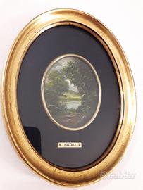 Miniatura Dipinto NATALI Scorcio di fiume