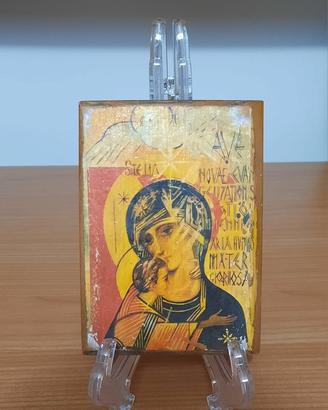Icona sacra "Madonna con bambino" su legno
