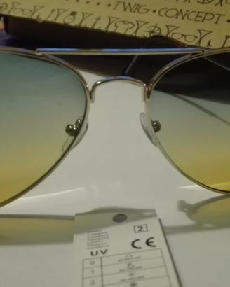Occhiali Sole Lente Sfumata 400 Aviator e RayBan