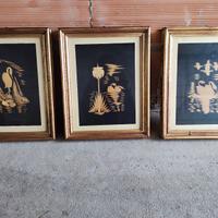 Quadri con seta e bambù 