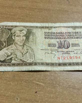 K3415NN-Banconota 10 Dinari Jugoslavia