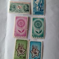6 francobolli italiani del 1964/65  nuovi 