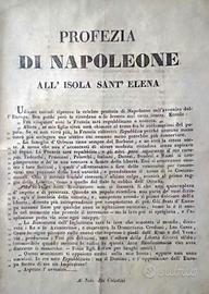 Antica stampa "Profezia di Napoleone"