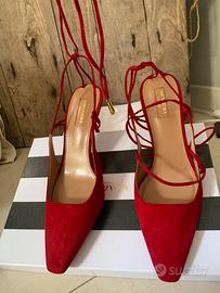 Nuove Scarpe Rosse Scamosciate Acqua Azzurra