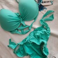 costume da bagno 2 pezzi, verde acquarello