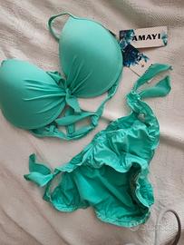costume da bagno 2 pezzi, verde acquarello