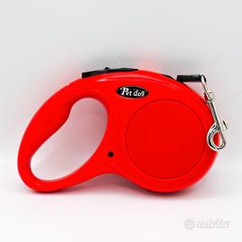 Guinzaglio automatico cane 5 m rosso avvolgibile
