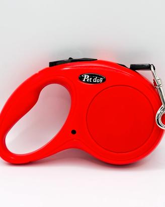 Guinzaglio automatico cane 5 m rosso avvolgibile