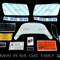 Kit adesivi BMW R 65 GS anno 1987 - c. azzurro. 