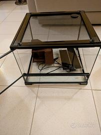 Terrario 50*50*40 cm in vetro con tappetino riscal