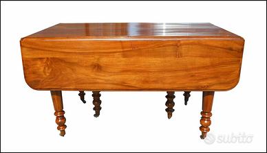 Tavolo a bandelle con gamba tornita di fine 800