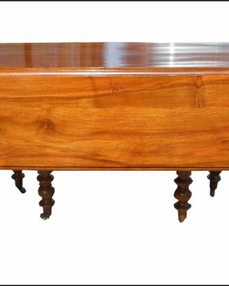 Tavolo a bandelle con gamba tornita di fine 800