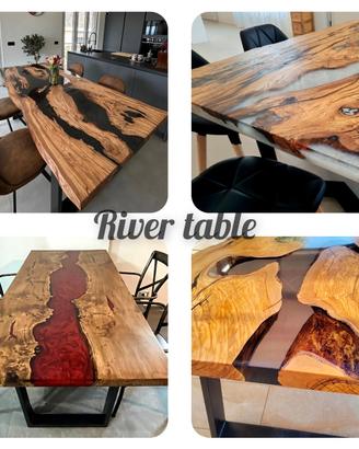 🌿 Tavoli in legno e resina su misura 