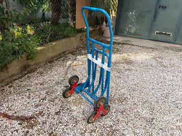 Carrello Saliscale a 3 Ruote Portasacchi Blu
