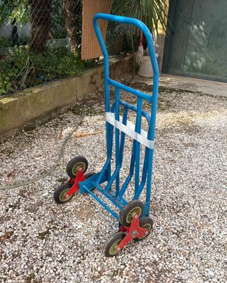Carrello Saliscale a 3 Ruote Portasacchi Blu