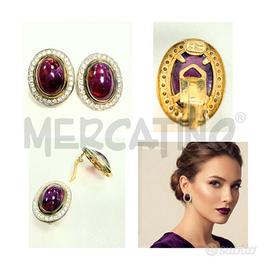 ORECCHINI CLIP LE MONDE DE BIJOUX VIOLA/ZIRCONI