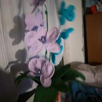 Orchidea fatta a mano in cotone in due colori 