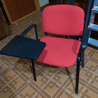 Sedia imbottita tessuto rosso ribaltina Ufficio