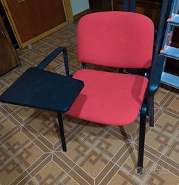 Sedia imbottita tessuto rosso ribaltina Ufficio