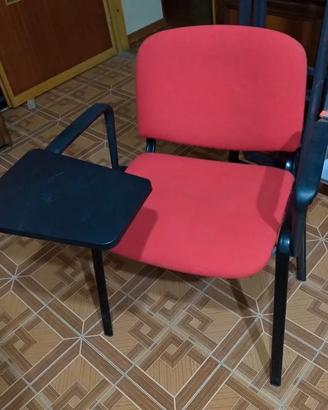Sedia imbottita tessuto rosso ribaltina Ufficio