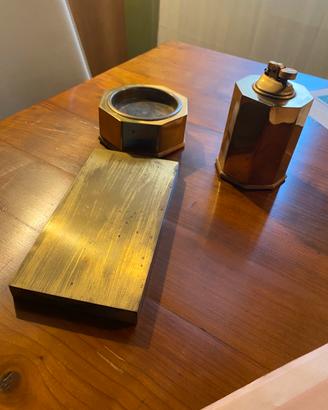 Set fumatori vintage in ottone
