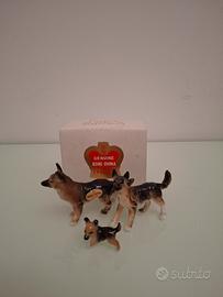 Statuine cani lupo in Bone China Japan 