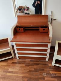 Frau vintage, set cassettiera-scrittoio e comodini