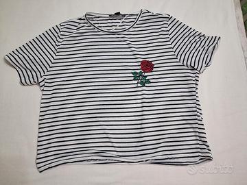 Maglia a righe maniche corte 